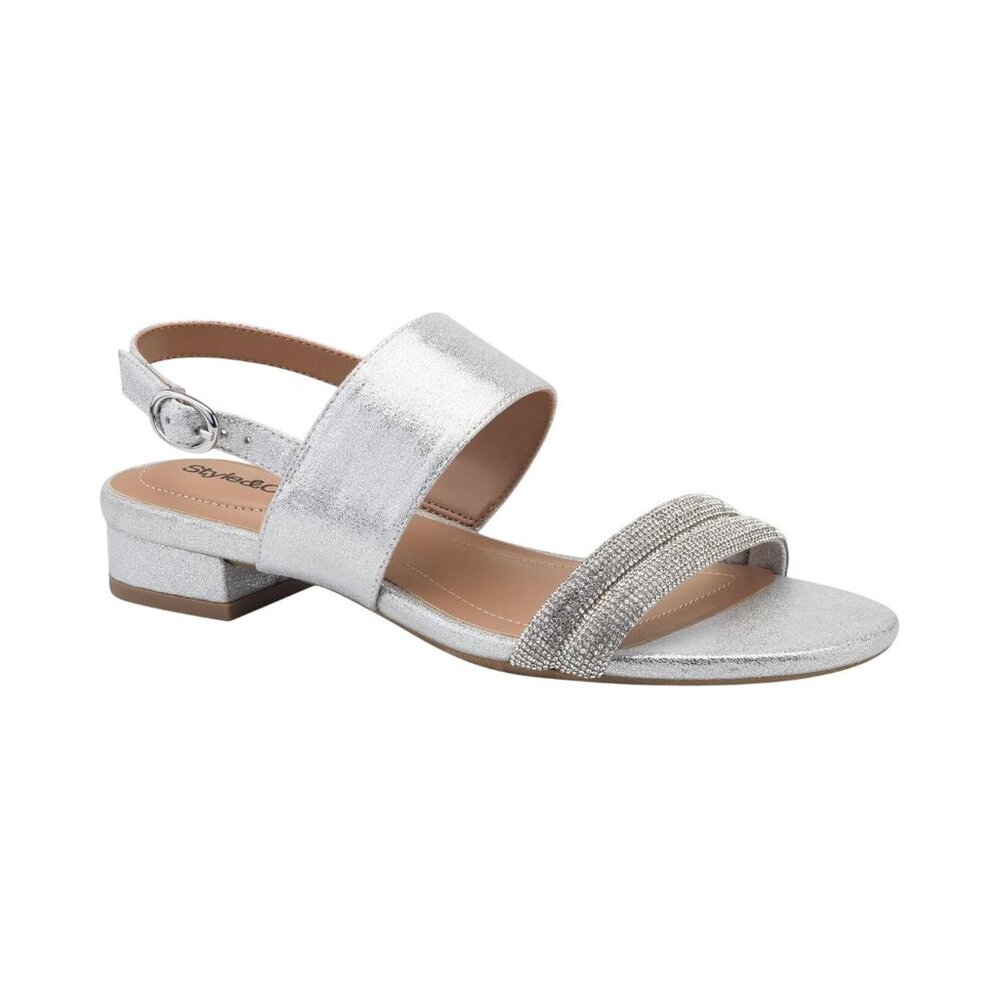 NEW Style & Co. Selbiee Slingback Dress Sandals 10019109300 Silver Gray 6.5M